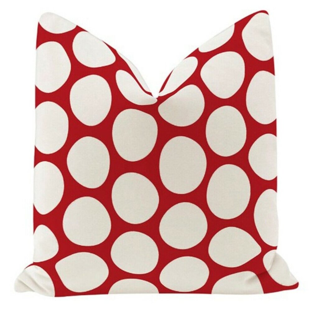 Red Fashion Polka Dot Cushion Shell 18''x18''